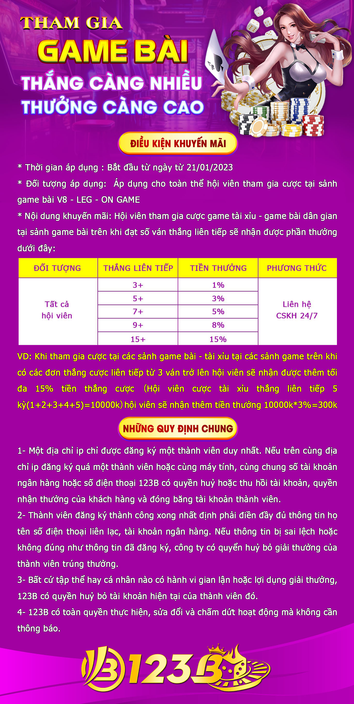 THẮNG CÀNG NHIỀU THƯỞNG CÀNG CAO